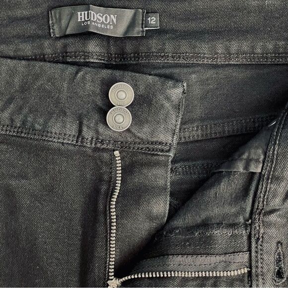 Hudson Midrise Straight Jean Pitch Black Size 32 US 12 - Picture 11 of 13
